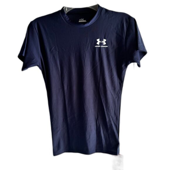 UNDER ARMOUR Men's Navy Blue Size MD. Heat Gear UPF30+ Compression Shirt #F - Picture 1 of 5